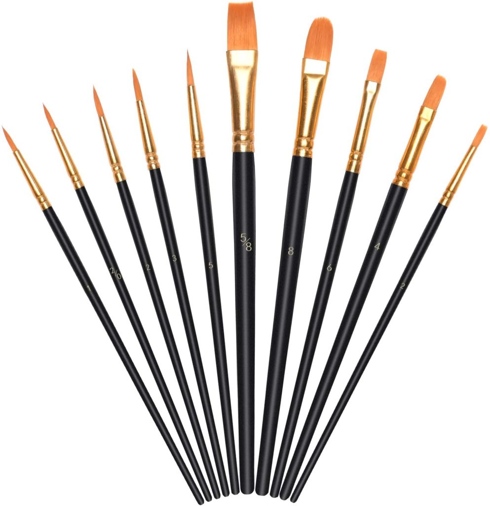 60 Pennelli Piatti Qwork - 7mm Per Pittura Dettagli, Acquerello E Acrilico